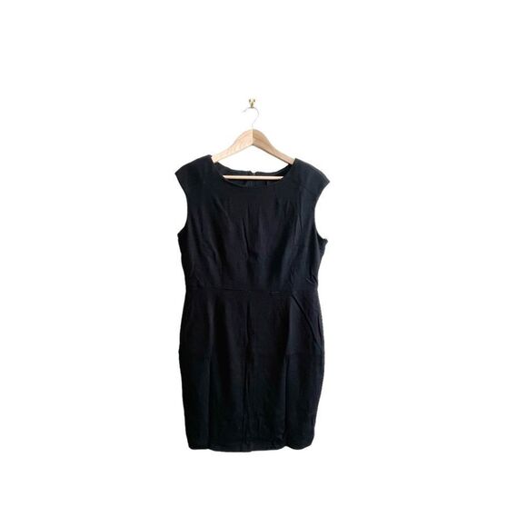 Frank Lyman Sleeveless Shift Dress Black Back Zip Women's 14 Stretch LBD - Picture 1 of 8